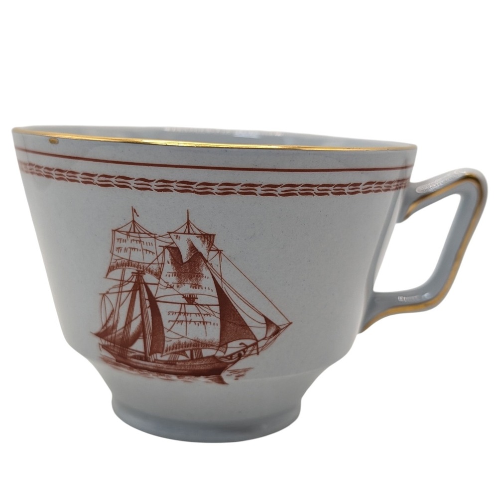 Vintage Spode Trade Winds Teacup Iron Red England‎ Mid Century Modern W128